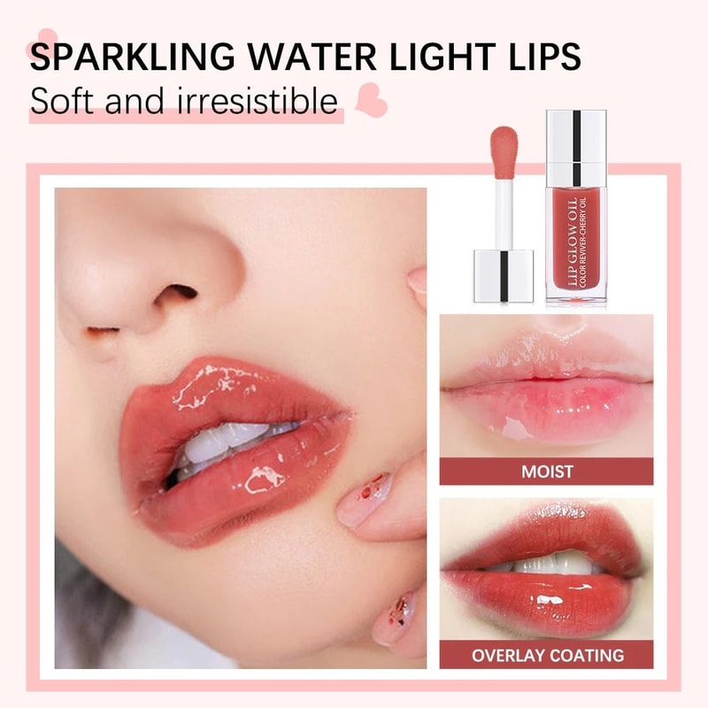 PlumpGlow Moisturizing Lip Oil Gloss Hydrating Pink Lip Balm With Plumping Exfoliating Care 1