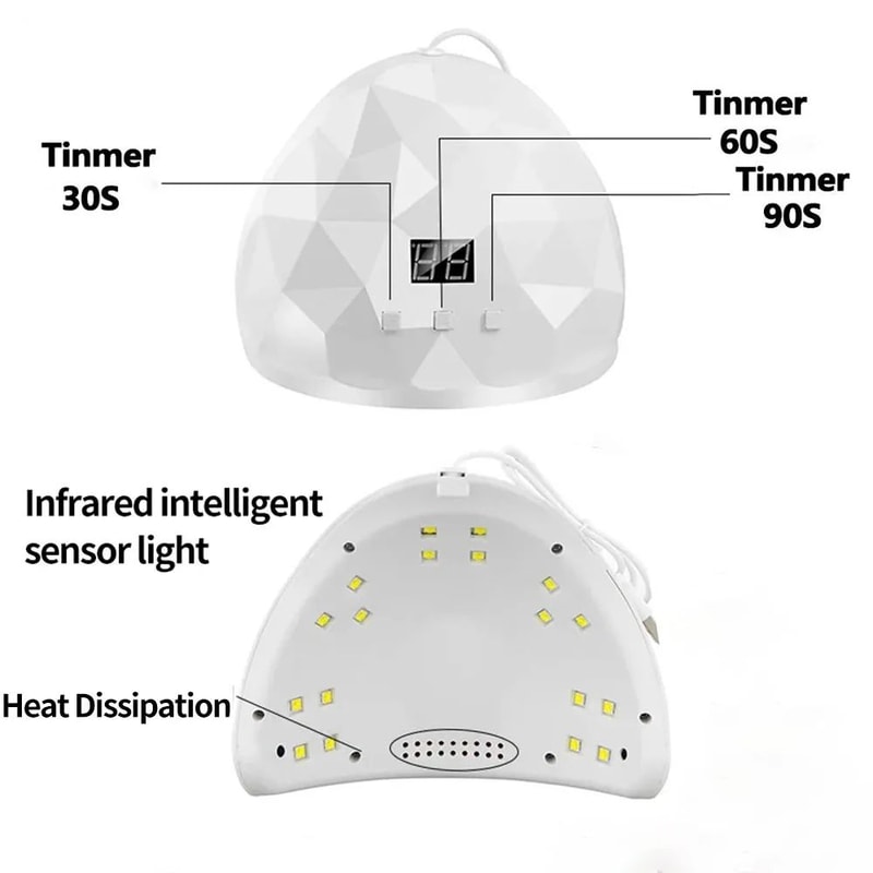 LULAA 88W UV LED Nail Lamp Fast Gel Nail Dryer With Eye Protection 3 Timer Settings 1