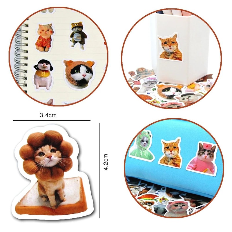 MeowMix Cute Cat Sticker Pack Waterproof Cartoon Vinyl Decals 23 In For Laptop Phone DIY Decor 5