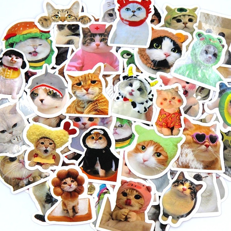 MeowMix Cute Cat Sticker Pack Waterproof Cartoon Vinyl Decals 23 In For Laptop Phone DIY Decor 8