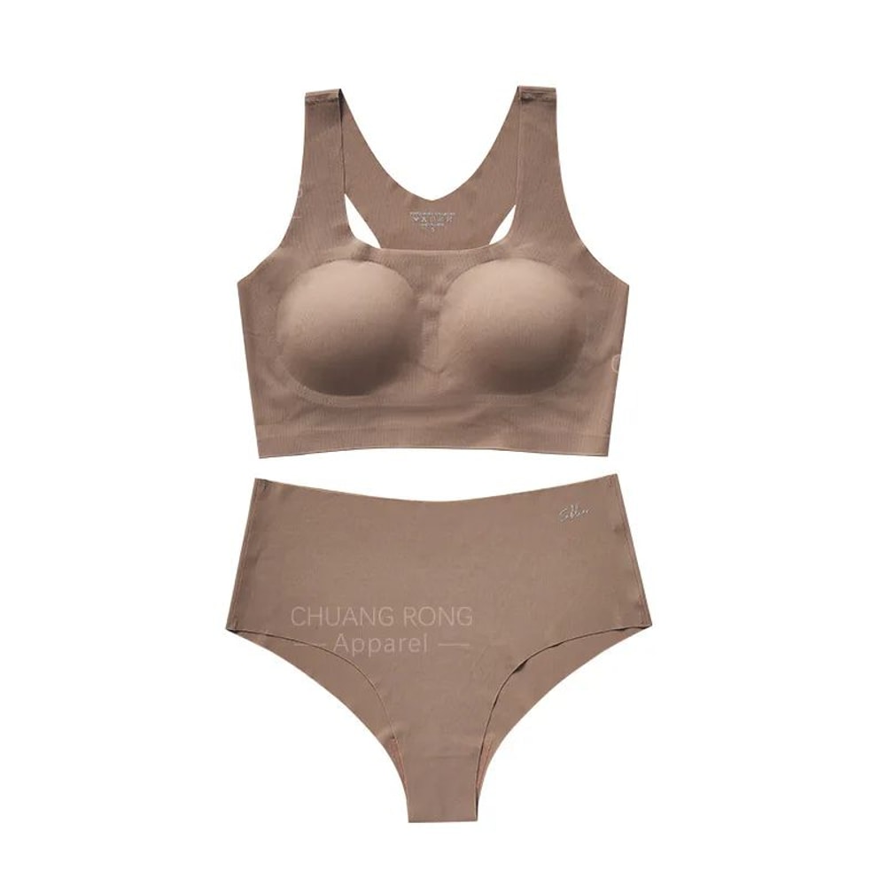 SilkEase Seamless Wireless Bra Set Ice Silk Comfort Support Underwear For Women 8