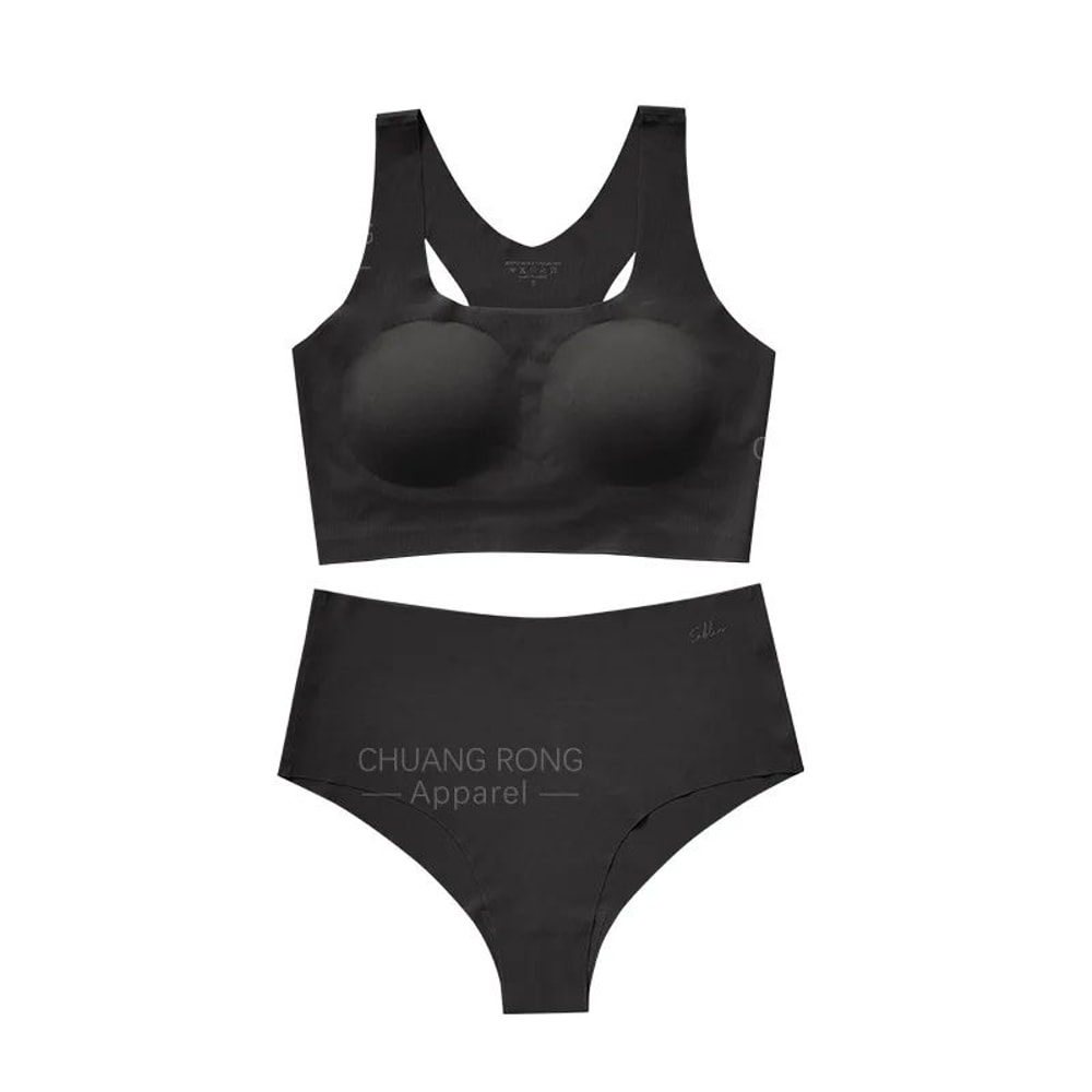 SilkEase Seamless Wireless Bra Set Ice Silk Comfort Support Underwear For Women 9