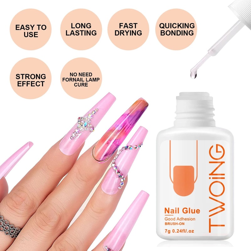 NailBond Pro 025oz Super Strong Nail Glue LongLasting Adhesive For PressOn Acrylic False Nails 1