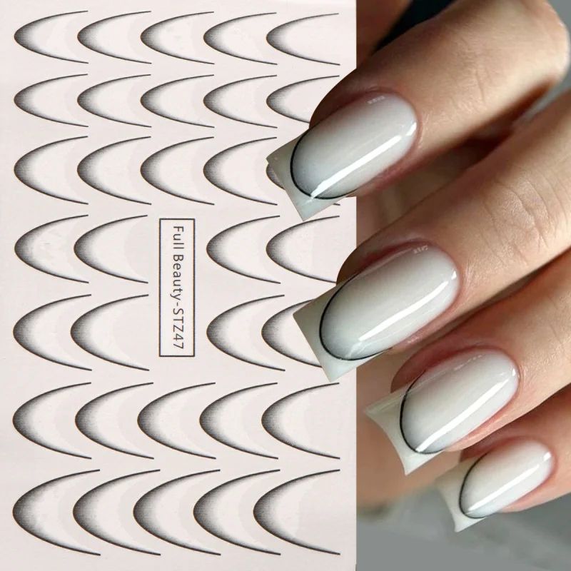 BloomWave Gradient French Nail Art Stickers Ink Blooming Ombre Water Transfer Decals 8 Sheets 2