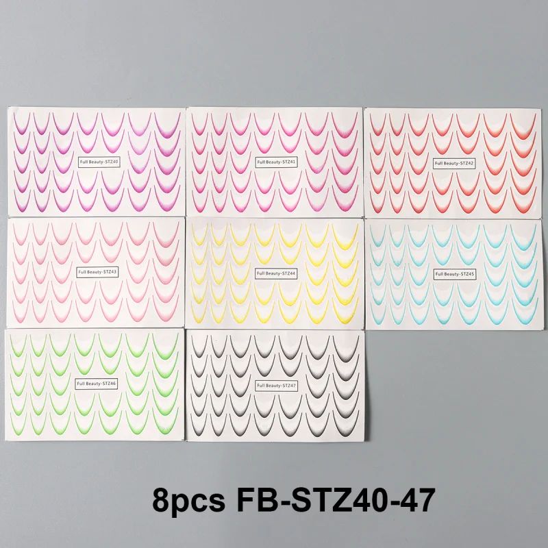 BloomWave Gradient French Nail Art Stickers Ink Blooming Ombre Water Transfer Decals 8 Sheets 5