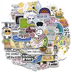 snarkpop sarcastic sticker pack – aesthetic kawaii waterproof graffiti decals, 50pcs