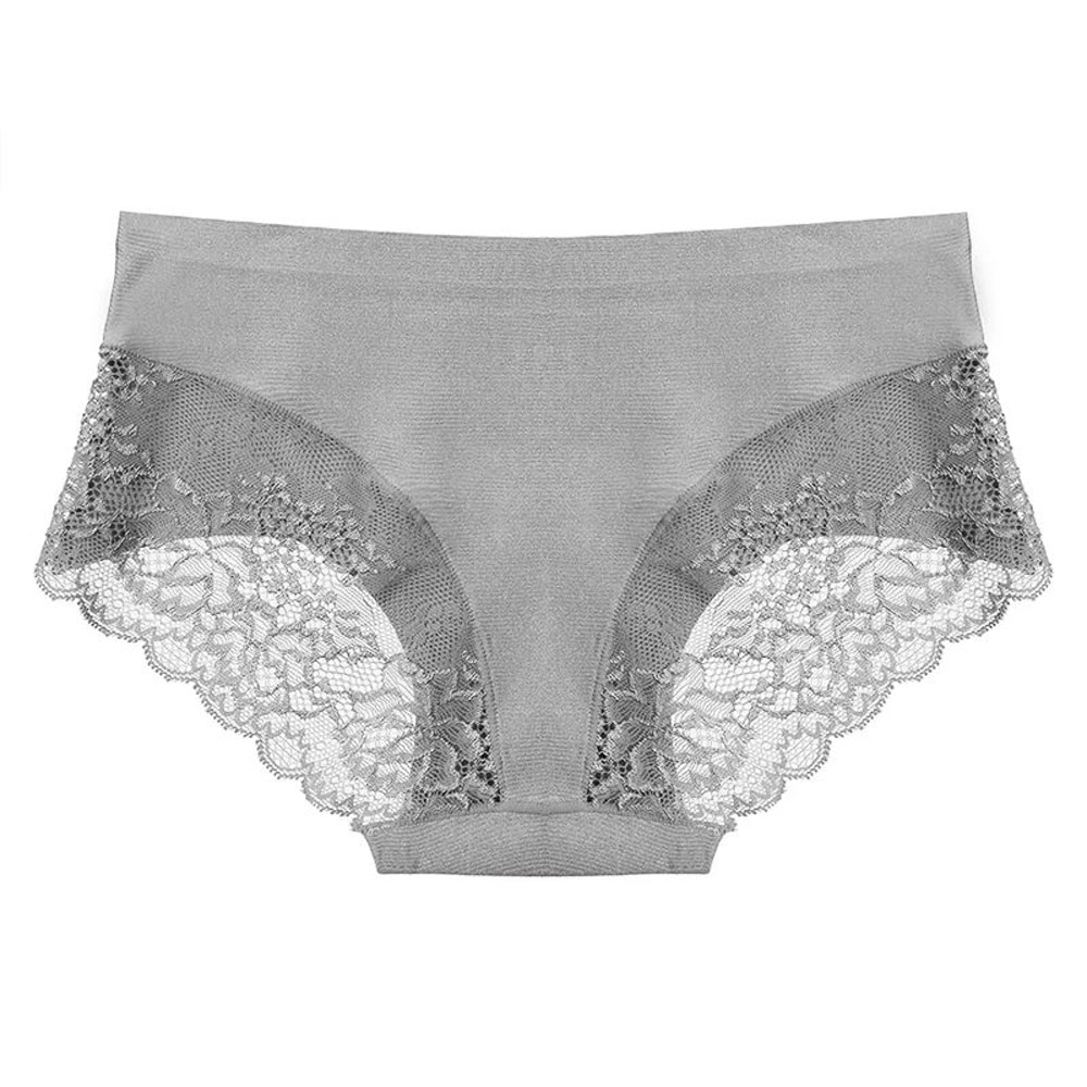 TrowBridge Womens Lace Satin Panty Set Sexy Soft Silk Briefs Comfortable Underwear 3pcs 3