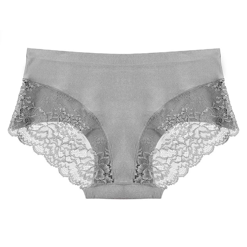 TrowBridge Womens Lace Satin Panty Set Sexy Soft Silk Briefs Comfortable Underwear 3pcs 3