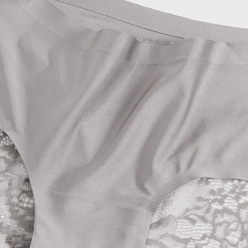 TrowBridge Womens Lace Satin Panty Set Sexy Soft Silk Briefs Comfortable Underwear 3pcs 4