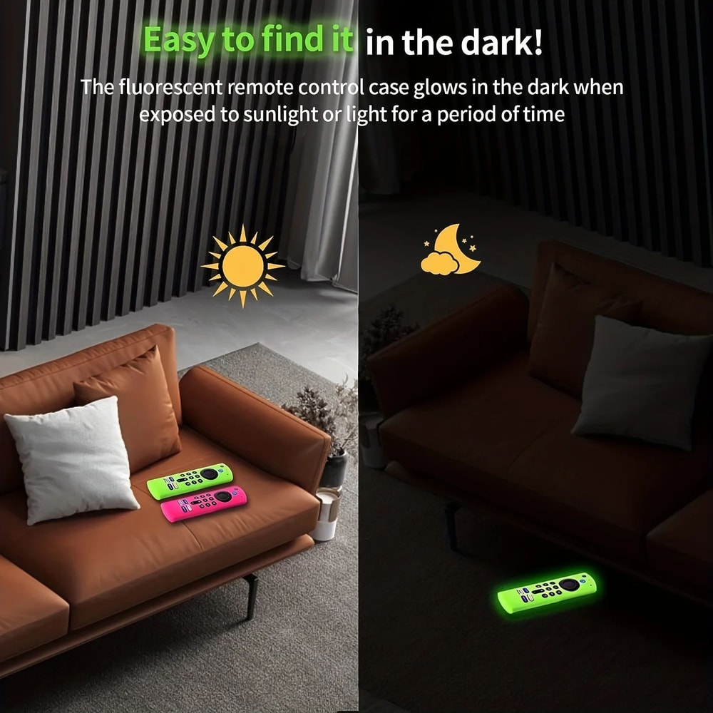 GlowGuard Silicone Remote Cover For Alexa Voice Remote Luminous Protective Case For Fire TV Stick 2