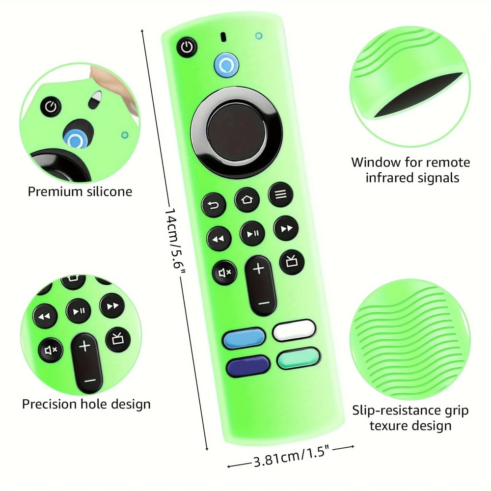 GlowGuard Silicone Remote Cover For Alexa Voice Remote Luminous Protective Case For Fire TV Stick 5