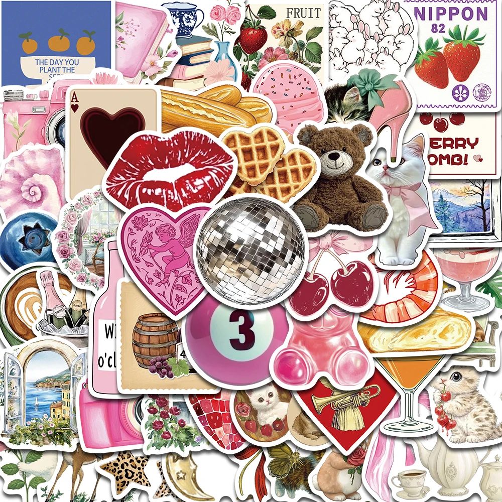 Aesthetic Harajuku Sticker Pack Pinterest Laptop Luggage Streetwear Decorative Stickers 50pcs 6