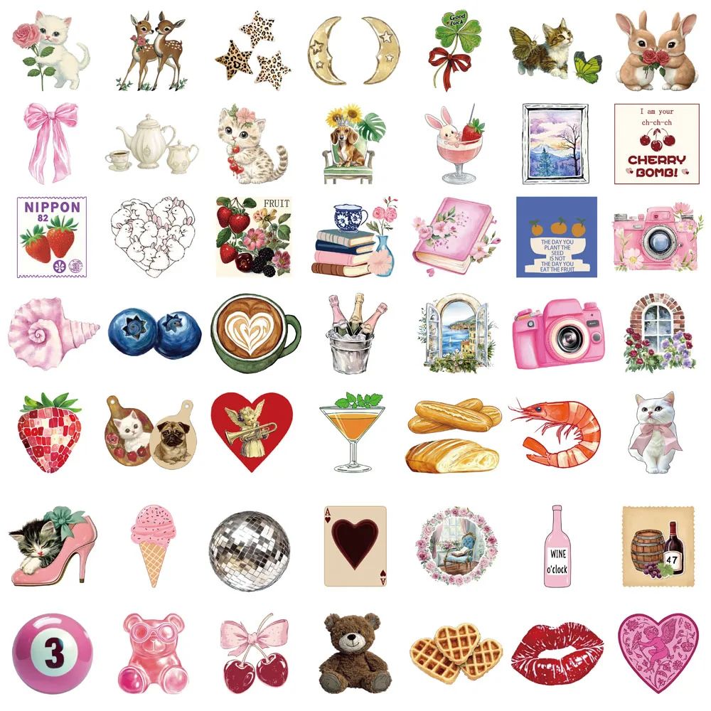 Aesthetic Harajuku Sticker Pack Pinterest Laptop Luggage Streetwear Decorative Stickers 50pcs 7