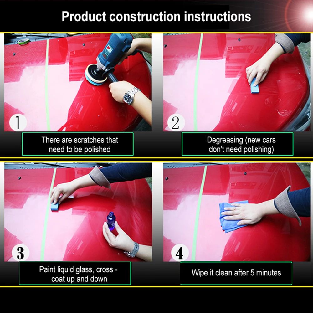 HydroShield 10H Ceramic Car Coating 2pcs 30ml AntiScratch Hydrophobic Paint Protection Polish 5