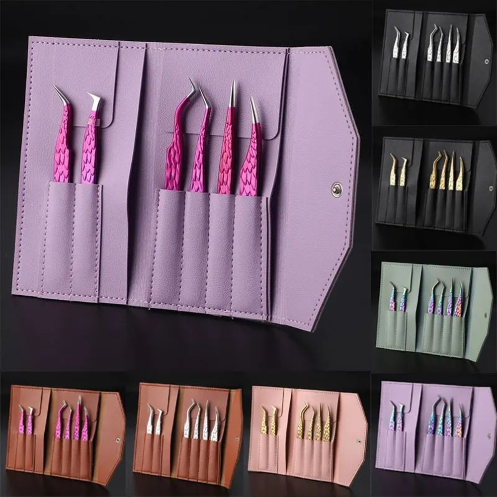 Precision Pro 6Piece Eyelash Tweezer Set Volume Lash Extension Tools Kit For False Lashes Eyebrow 0
