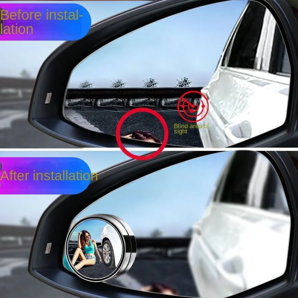 360 Adjustable Blind Spot Mirror Wide Angle Convex Rear View Mirror For Safer Driving 3