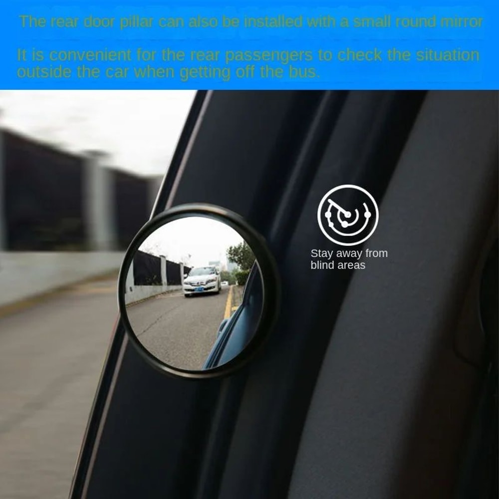 360 Adjustable Blind Spot Mirror Wide Angle Convex Rear View Mirror For Safer Driving 4