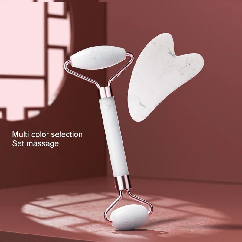 Resin Facial Roller Gua Sha Set Face Neck Eye Massage Tool For Lifting Sculpting Skincare 5