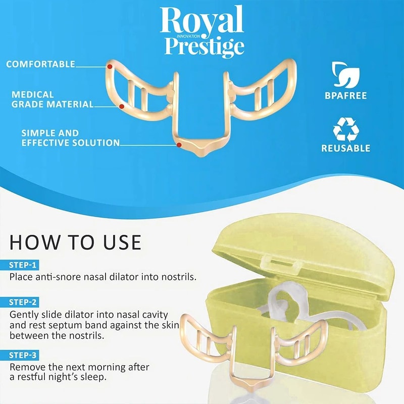 BreatheEase Silicone Nose Dilator AntiSnoring Nasal Clip For Improved Airflow Better Sleep 4