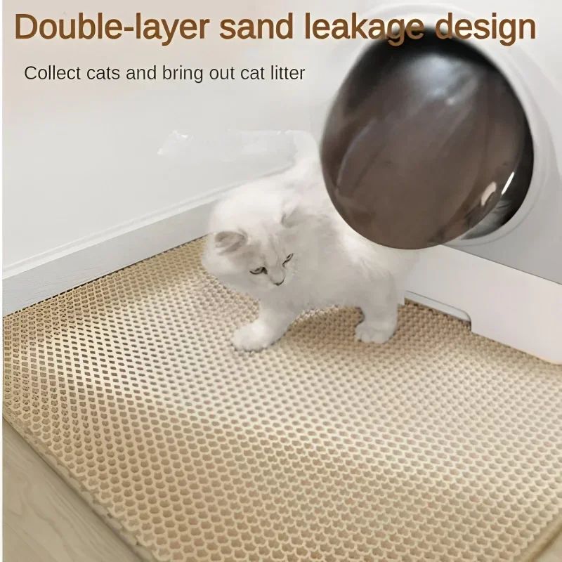 CleanPaws Double Layer Cat Litter Mat EVA AntiSlip Sand Trap Pad For Easy Cleanup 2