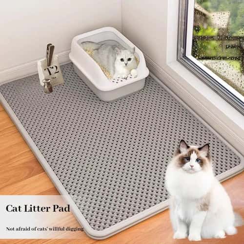 CleanPaws Double Layer Cat Litter Mat – EVA Anti-Slip Sand Trap Pad for Easy Cleanup