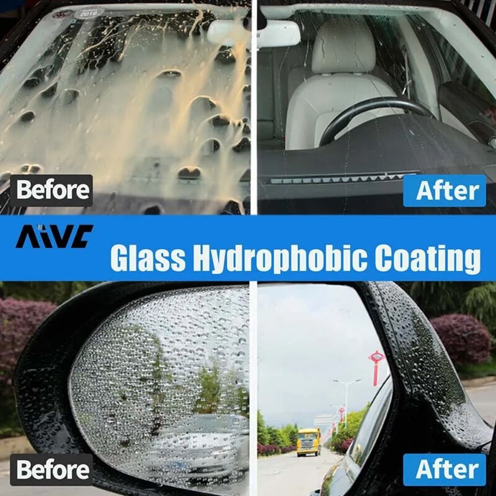 AIVC NanoShield Glass Hydrophobic Spray Rain Repellent Waterproof Coating For Windshield Mirrors 1