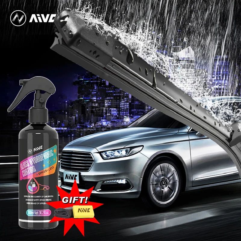 AIVC NanoShield Glass Hydrophobic Spray Rain Repellent Waterproof Coating For Windshield Mirrors 2