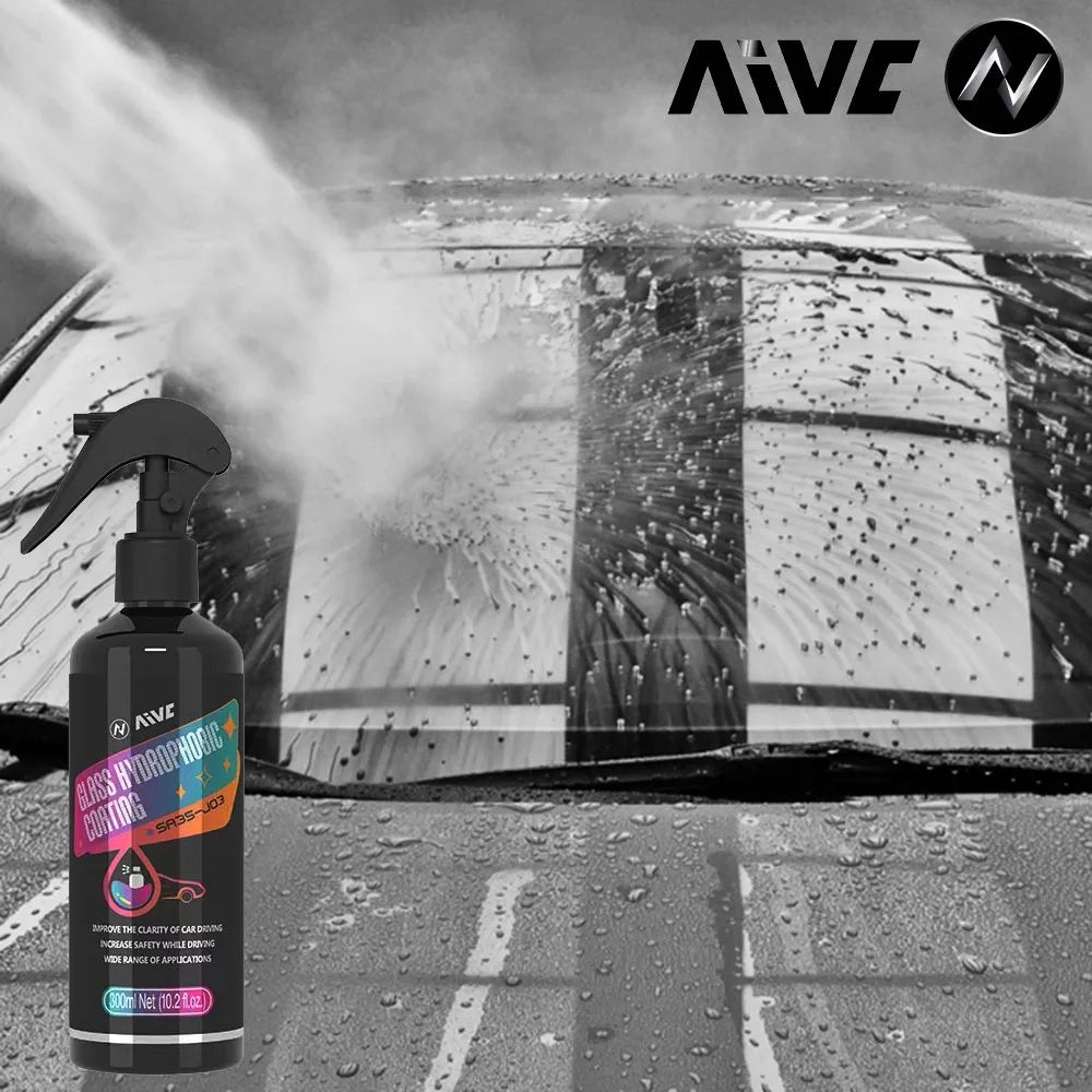 AIVC NanoShield Glass Hydrophobic Spray Rain Repellent Waterproof Coating For Windshield Mirrors 3
