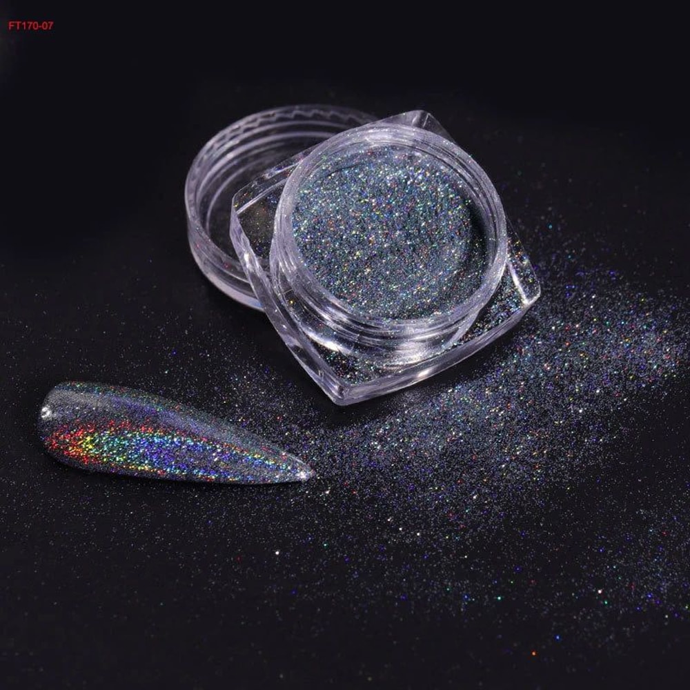 HoloShine 12Jar Nail Glitter Powder Set UltraFine Holographic Unicorn Mirror Pigment For DIY Manic 3