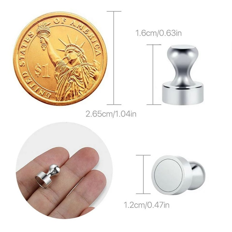 MagniGrip Neodymium Magnetic Push Pins Super Strong Cone Magnets For Fridge Board Office Use 1020 3