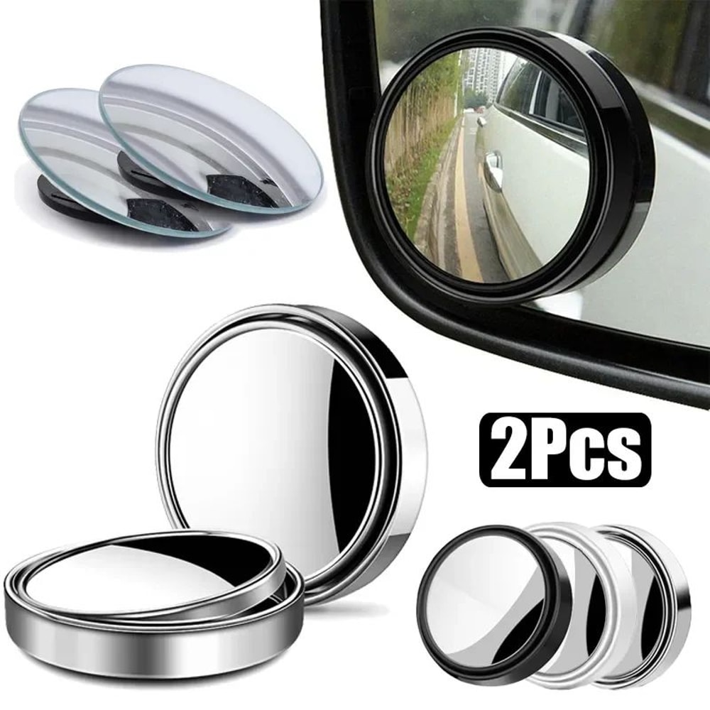 SafeView 2Pack 360 Convex Blind Spot Mirrors Wide Angle Adjustable Car Rearview Safety Mirrors 4