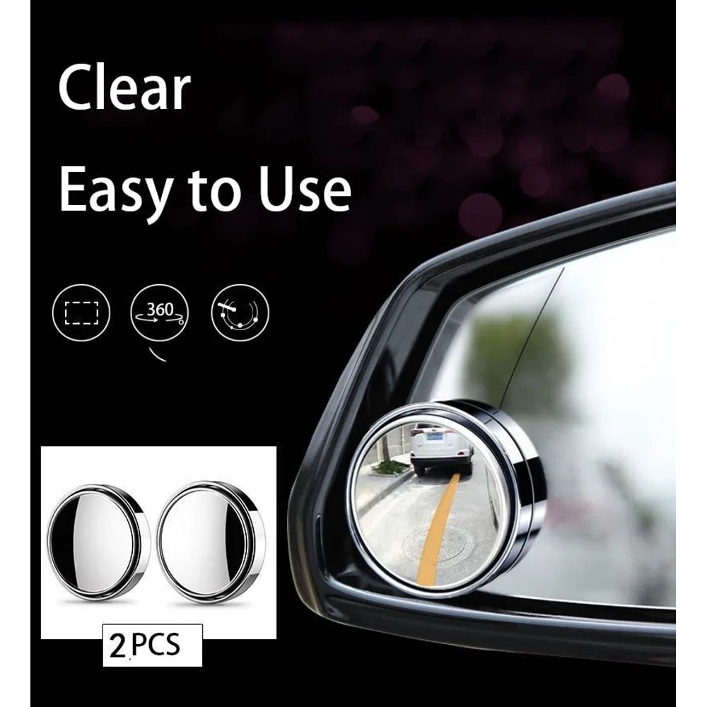 SafeView 2Pack 360 Convex Blind Spot Mirrors Wide Angle Adjustable Car Rearview Safety Mirrors 5