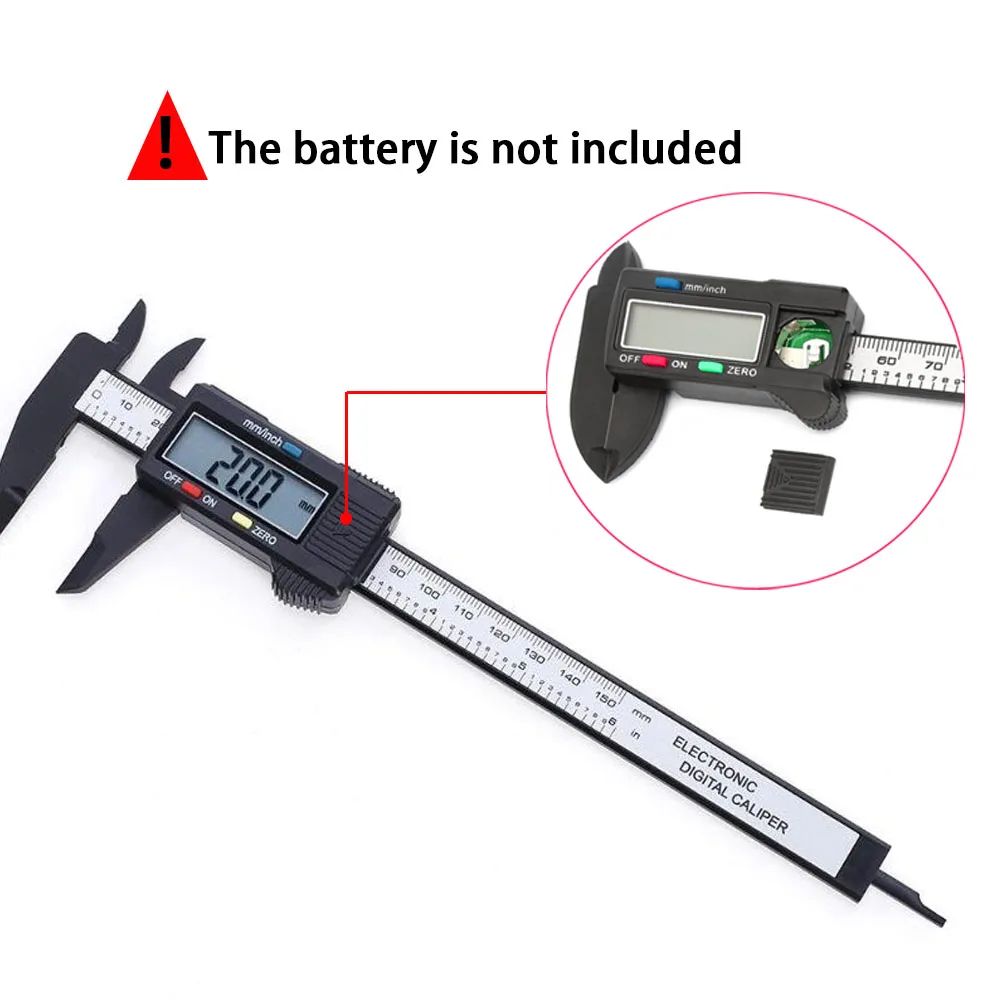 Precision Digital Caliper Carbon Fiber Gauge LCD Electronic Vernier Micrometer Ruler For Accurate 2