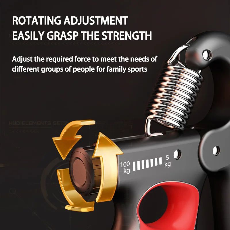 Adjustable Grip Strength Trainer With Counter Wrist Expander Hand Strengthener For Forearm Traini