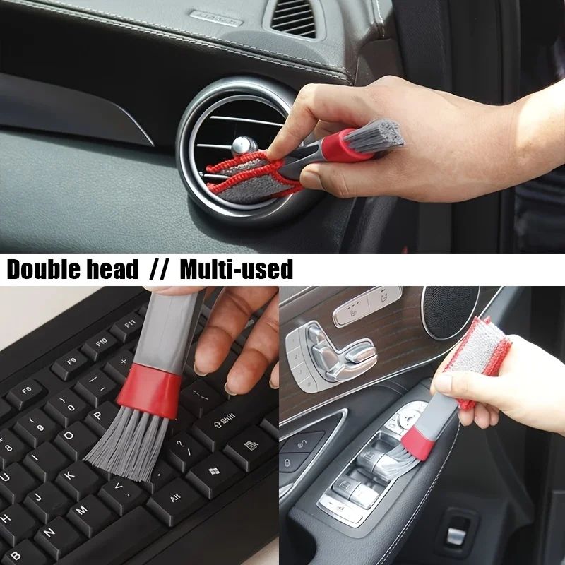 DualHead Car Air Vent Cleaning Brush Interior Detail Duster MultiPurpose Cleaning Tool 1