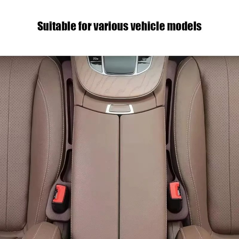 2pcs Car Seat Gap Filler Organizer Waterproof AntiDrop Seat Gap Plug With Dual Storage Grooves 1