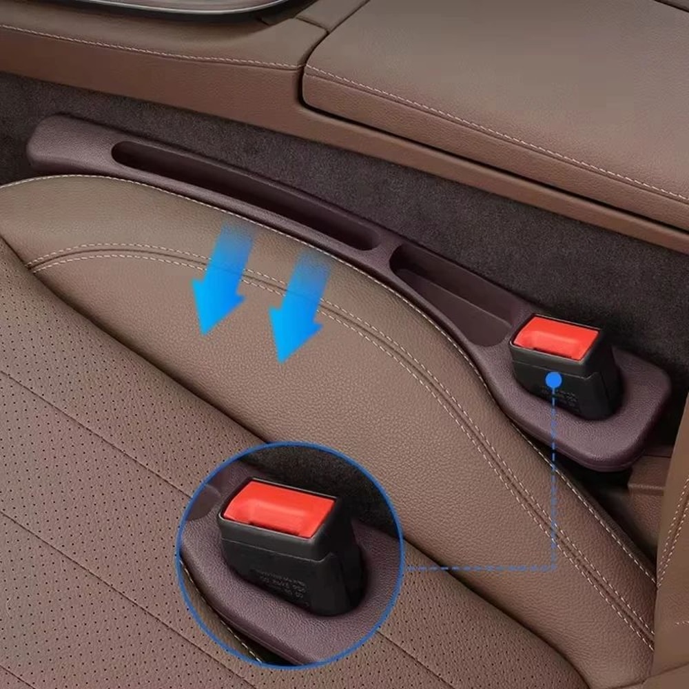 2pcs Car Seat Gap Filler Organizer Waterproof AntiDrop Seat Gap Plug With Dual Storage Grooves 0