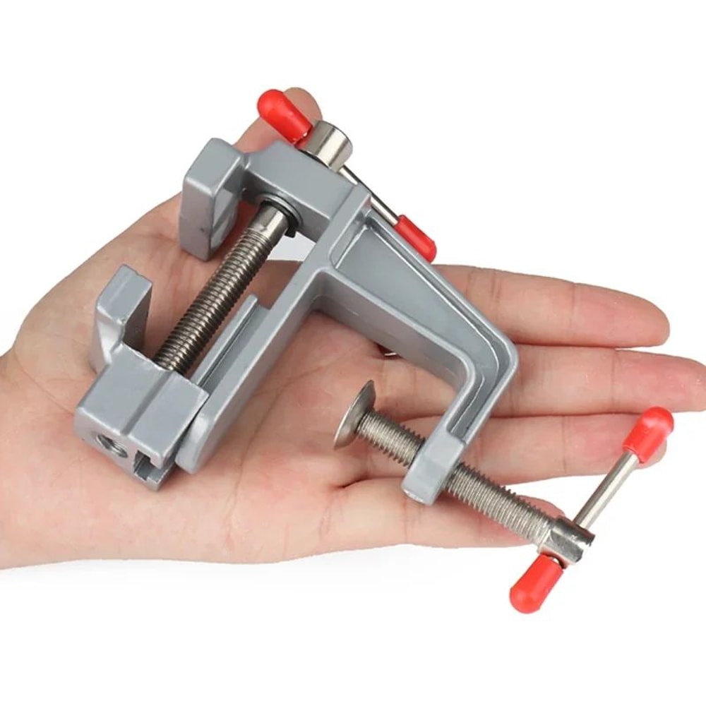 Mini Bench Vise Clamp 35in Aluminum Table Vice For Jewelry Crafts Hobby Projects 5