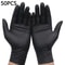 Black Nitrile Disposable Gloves Thickened Waterproof Cleaning Tattoo Hairdressing Gloves 7