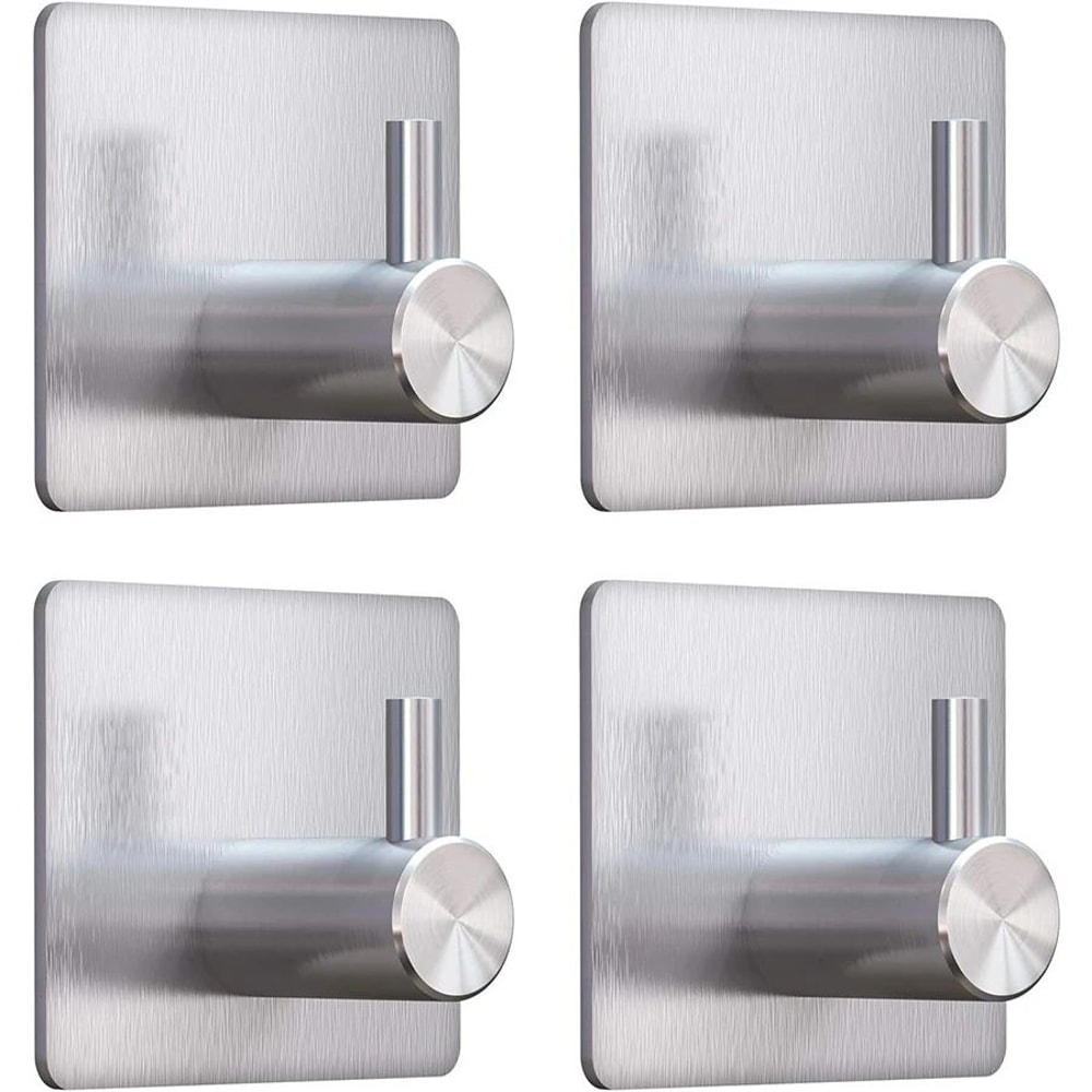 Modern Stainless Steel Adhesive Hooks HeavyDuty Wall Hooks For Bathroom Kitchen Home Storage 11