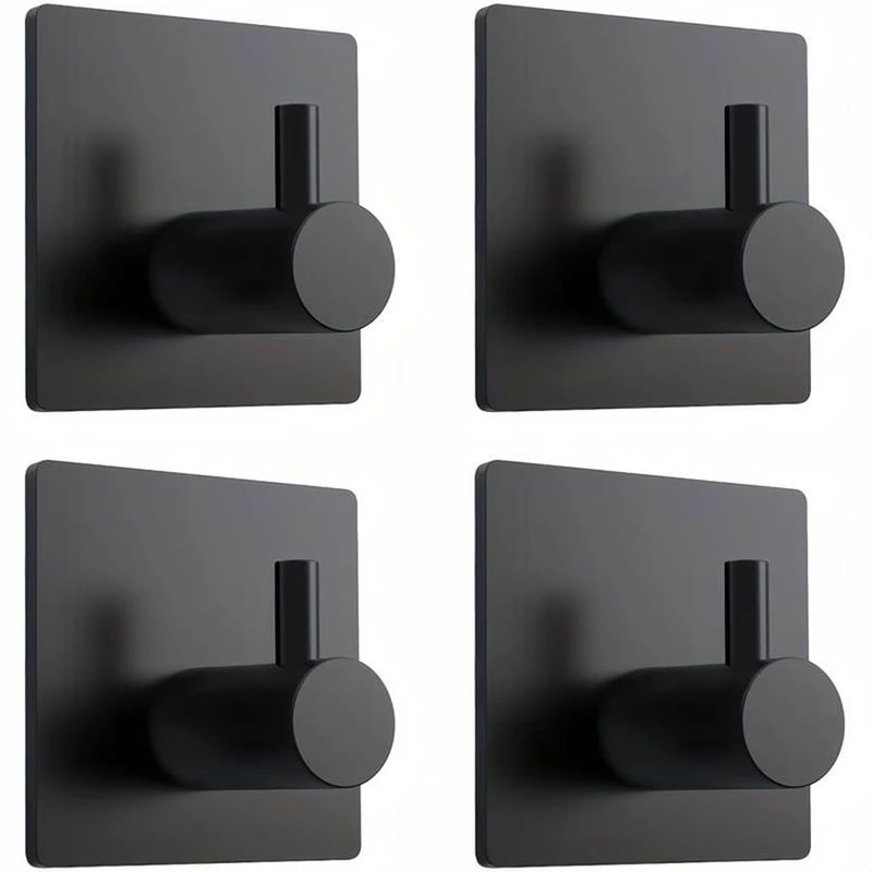 Modern Stainless Steel Adhesive Hooks HeavyDuty Wall Hooks For Bathroom Kitchen Home Storage 14