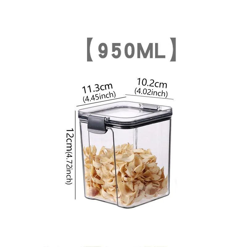 Stackable Airtight Kitchen Storage Containers Clear BPAFree Pantry Jars For Grains Tea Dry Food 8