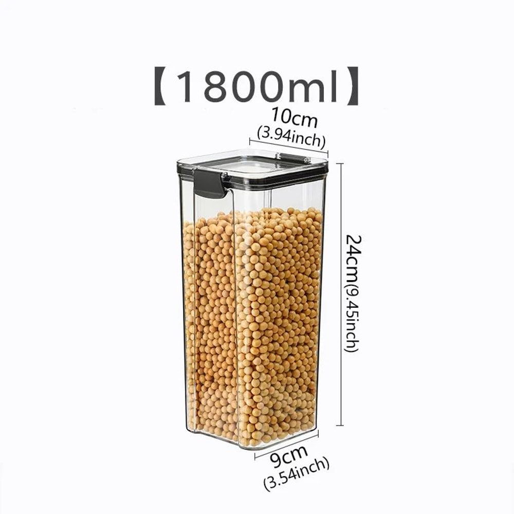 Stackable Airtight Kitchen Storage Containers Clear BPAFree Pantry Jars For Grains Tea Dry Food 10