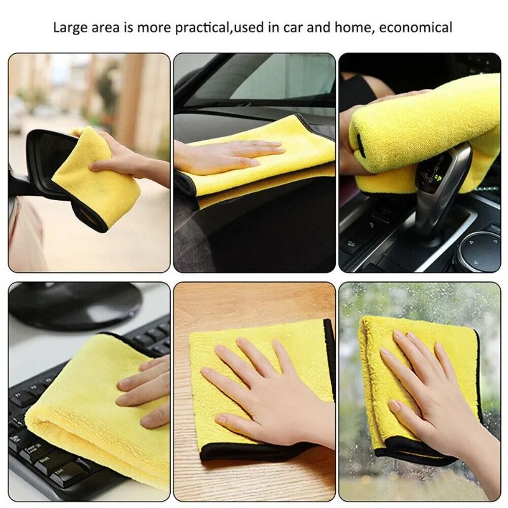 Premium Microfiber Cleaning Towels UltraAbsorbent Car Detailing MultiPurpose Cleaning Cloth Set 3