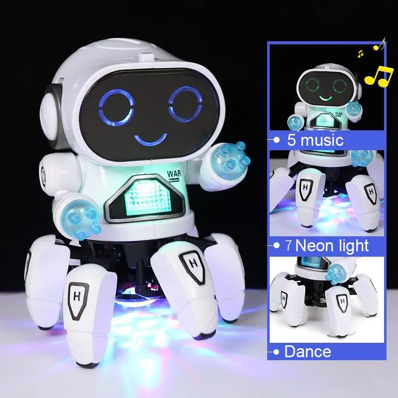 Dancing Robot Toy With Lights Music 6Claw Octopus Spider Interactive Kids Birthday Gift 0