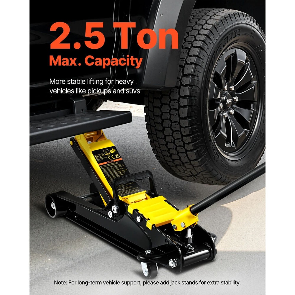 SucceBuy 25T Low Profile Hydraulic Floor Jack HeavyDuty Steel Pneumatic Jack With Single Piston Li 1