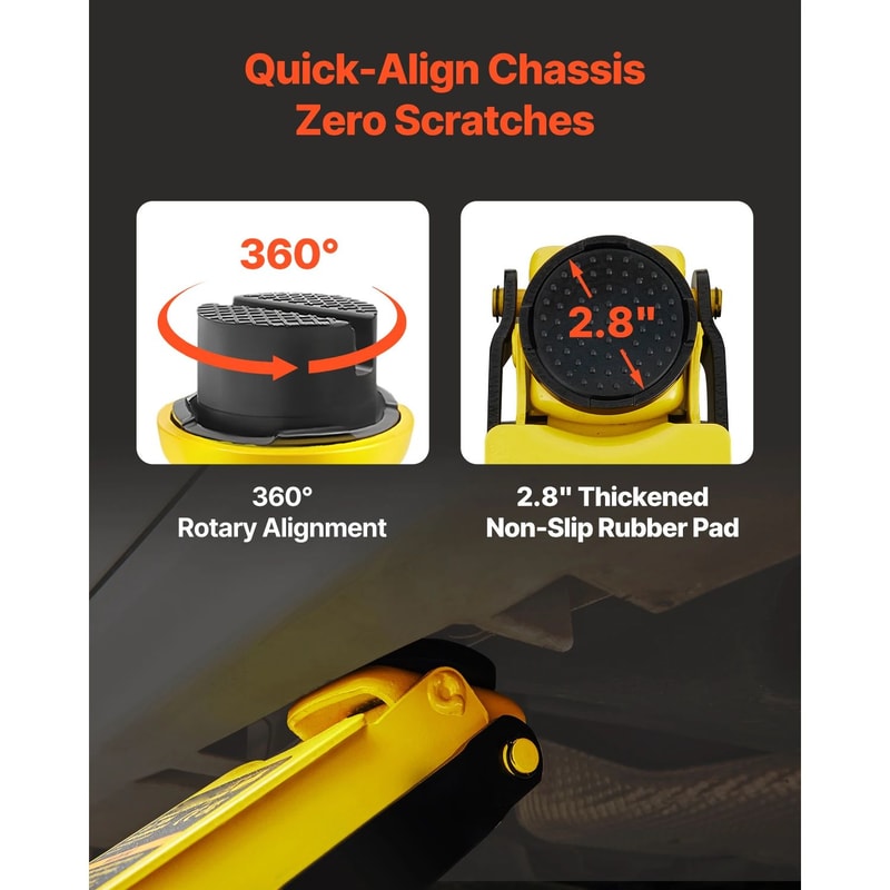 SucceBuy 25T Low Profile Hydraulic Floor Jack HeavyDuty Steel Pneumatic Jack With Single Piston Li 5