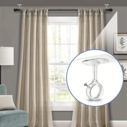heavy-adhesive curtain rod brackets no drill – adjustable ceiling mount holders for 1.2in curtain rods home curtain
