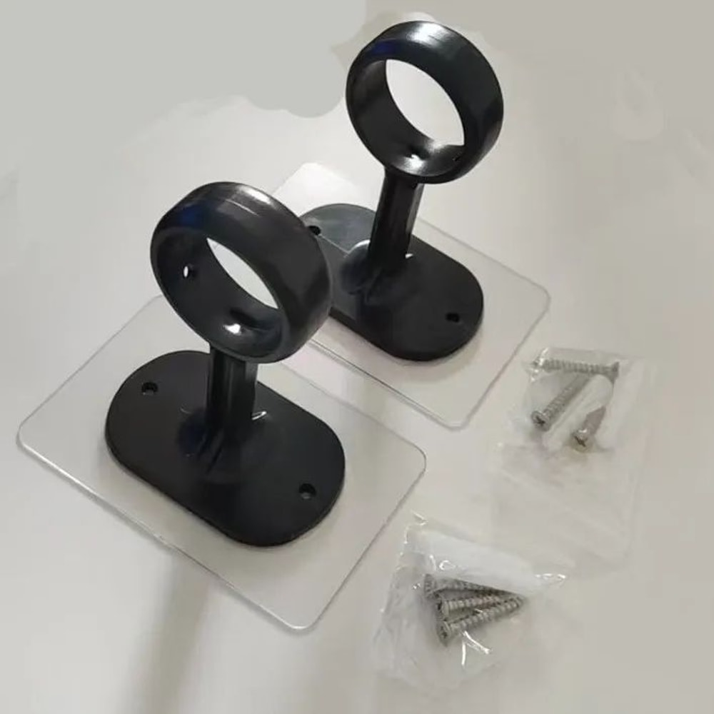 HeavyAdhesive Curtain Rod Brackets No Drill Adjustable Ceiling Mount Holders For 12in Curtain Rods 6