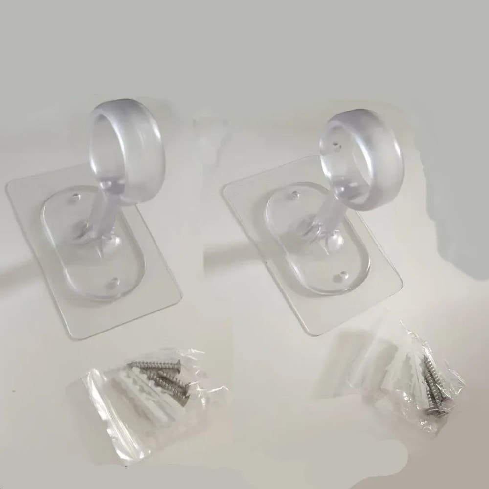 HeavyAdhesive Curtain Rod Brackets No Drill Adjustable Ceiling Mount Holders For 12in Curtain Rods 7